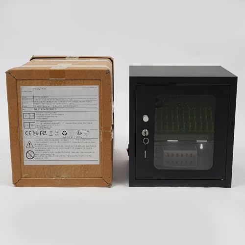 12 Slot Mobile Phone Charging Cabinet Lockable Cell Phone Charging Station - color: Black, size: 12-Device