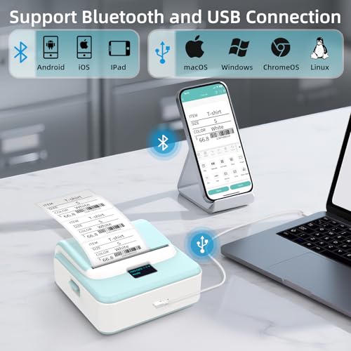 ORGSTA Label Maker Machine with Tape, 3 Inch Bluetooth Label Printer T003 - color: Blue