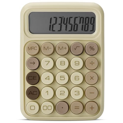 Mr. Pen- Mechanical Switch Calculator, 12 Digit Large LCD Display | Khaki Cream with Big Buttons, Mechanical Switch Calculator for Home, School, Office - color: Khaki Cream