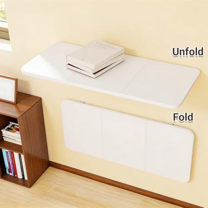 Neoaider Wall Mounted Folding Desk 35.4” x 15.7”, White - color: White, size: 35.4" x 15.7"