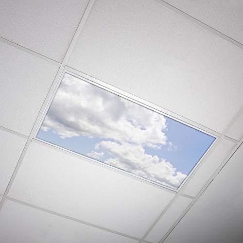 OCTO LIGHTS Cloud Fluorescent Light Covers 2x4 Backlit Film Insert - 1 Pack | ASTM E84 & UL723 Fire Safety Certified | Reduces Glare & Eye Strain | Easy Drop-In Install | Classroom Decor | Sky Panel - color: Nimbostratus Sky, size: 1pk