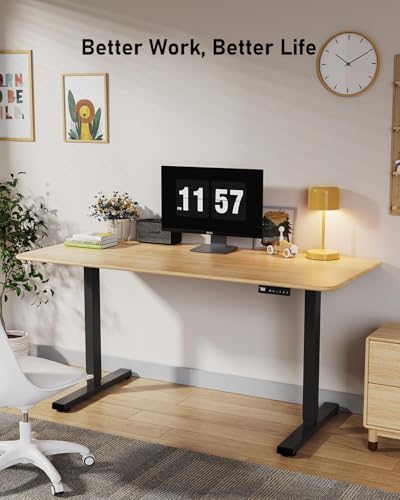 264 lbs Capacity Dual Motor Electric Standing Desk Frame, Height Adjustable Sit Stand up Desk Legs for 39.4” to 74.8” Desktop, Anti-Collision Function, Cable Tray, 2 Hooks, Black Frame Only - color: Black
