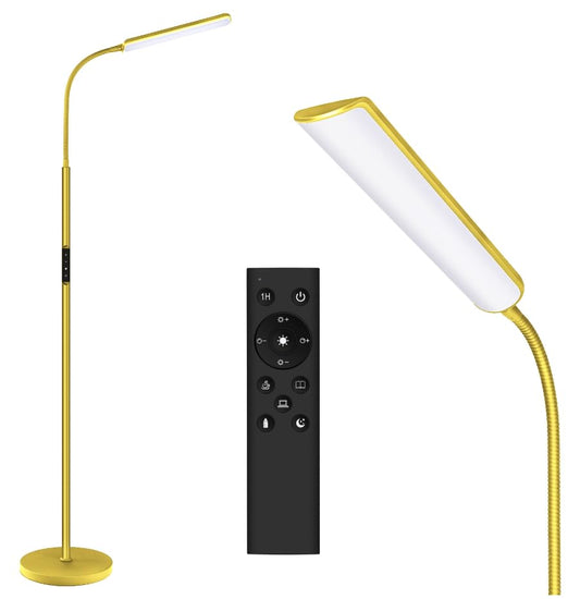 LED Floor Lamp, Stepless Adjustable 3000K-6000K Colors, Golden | Bright 15W Floor Lamps for Living Room with 1H Timer, Reading Standing Lamp with Remote & Touch Control, Home Office - color: Golden