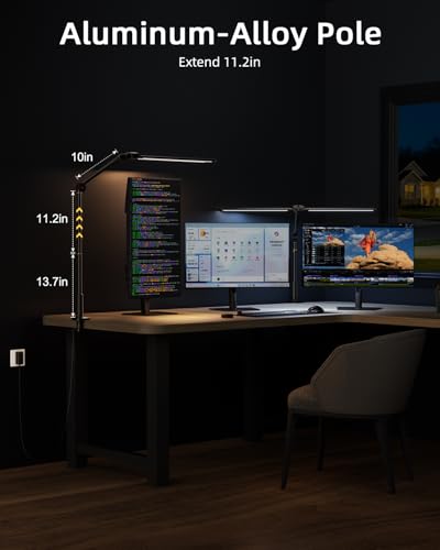Desk Ring Light with Stand, Sensor Switch Dual Light Head