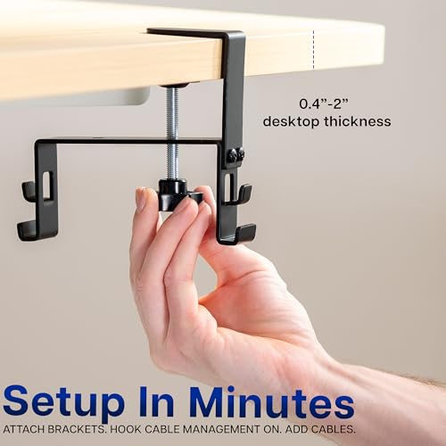 VIVO Black Clamp-on 47 in Fabric Cable Management Tray, DESK-AC47F-C - size: 47"