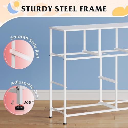 WLIVE 7 Drawer Dresser TV Stand, Entertainment Center, Media Console Table with Metal Frame and Wood Top for TV up to 45 inch, Chest of Drawers for Bedroom, Living Room, A-Pink - color: A-pink