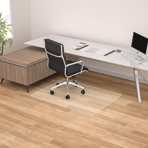 Desk Chair Mat for Hard Floors, 48" x 30" Office Clear Protector Mat for Hardwood, Easy Glide Plastic Floor Mat for Office Home (Rectangle) - color: Clear, size: 30'' x 48'' Rectangle