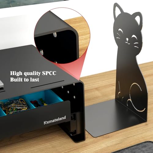 Heavy Duty Metal Monitor Stand, Strong Support Desk Organizer with Drawer