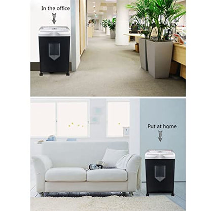 Cross-Cut Paper Credit Card Shredder Drawer Type 18 Liter Basket Overload Capacity Protection