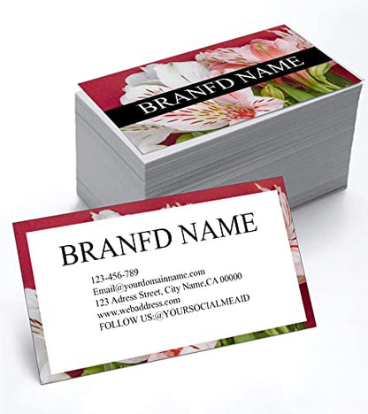Custom Printed Business Cards - 3.5" x 2" 200 Pcs Premium Custom Cards for Business with Single or Double Sided Personalized No Additional Charge - color: Clear