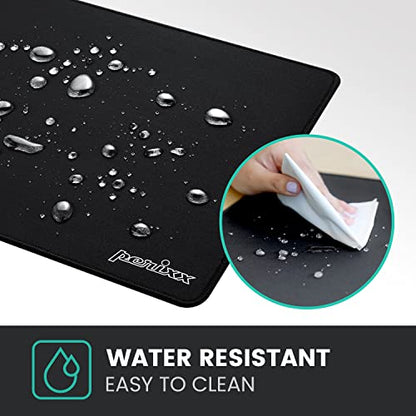 Perixx DX-1000XL Waterproof Gaming Mouse Pad with Stitched Edge - Non-Slip Rubber Base Design for Laptop or Desktop Computer - XL Size 15.75 x 12.6 x 0.12 Inches, black - size: 15.8L x 12.6W inches