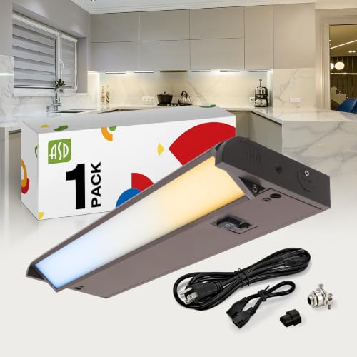 ASD Swivel LED Under Cabinet Lighting Plug in or Hardwired 12 Inch, Dimmable Under Cabinet Lights with High/Low/Off Switch, 3CCT 2700K-4000K, Linkable Under Counter Lights for Kitchen, Bronze, ETL - color: Bronze, size: 12 Inch