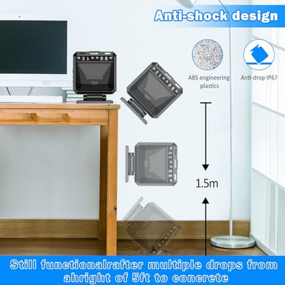 Symcode Automatic Omnidirectional Desktop 2D QR Barcode Scanner, Hands-Free USB Wired Barcode Reader, 1D 2D Bar Code Image Sensing for Warehouse, Supermarket, Retail Store, Bookstore