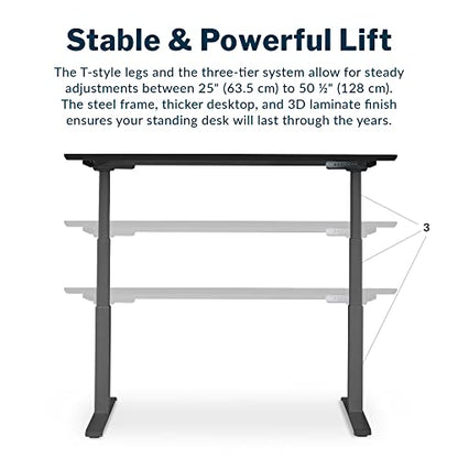 Vari Classic Electric Standing Desk – 60x30 – Black/Slate - color: Black Top / Slate Legs, size: 60 in x 30 in