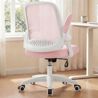 NEO CHAIR Office Desk Chair, Ergonomic Mesh with Flip-Up Armrests, Pink - color: Pink