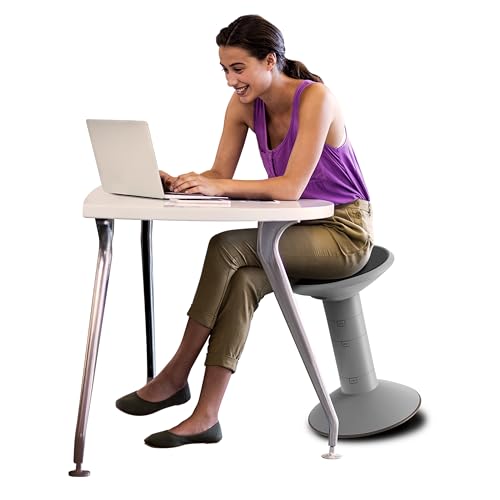 Storex Active Tilt Stool – Ergonomic Seating for Flexible Office Space and Standing Desks, Adjustable 12-24 Inch Height, Gray (00322U01C) - color: Grey, style: 24-inch