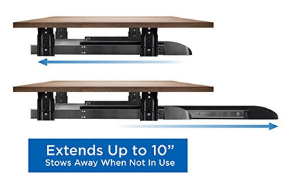 Mount-It! Keyboard Tray Under Desk with Adjustable Mouse Platform – Easy-Glide Sliding Drawer Under Desk Slide Out – Ergonomic Under Key Board Shelf for Office, Gaming, and Workstations