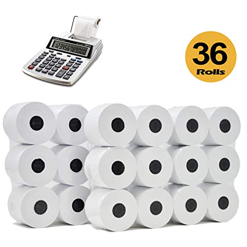 (36 Rolls) Adding Machine/Calculator Roll, 2-1/4" x 150 ft, White Printing Calculator Tape