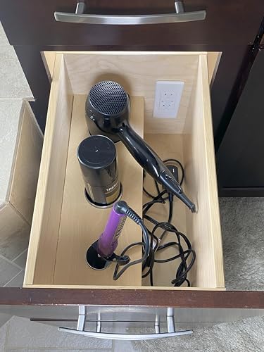 Low Profile Combo (1) USB-A (1) USB-C (2) 15 Amp in Drawer Docking Station Outlet Plugs with Retractable arm - size: (1) USB-A (1) USB-C, style: Low Profile