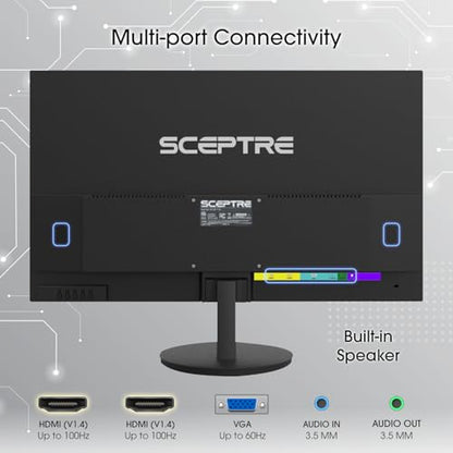 Sceptre E275W-19203R 27 inch1080P LED Monitor 99% sRGB 2X HDMI VGA Build-In Speakers, Machine Black (E275W-19203R series) | 99% sRGB 2X HDMI VGA Build-In Speakers, Machine Black (series) - style: 27" 75Hz