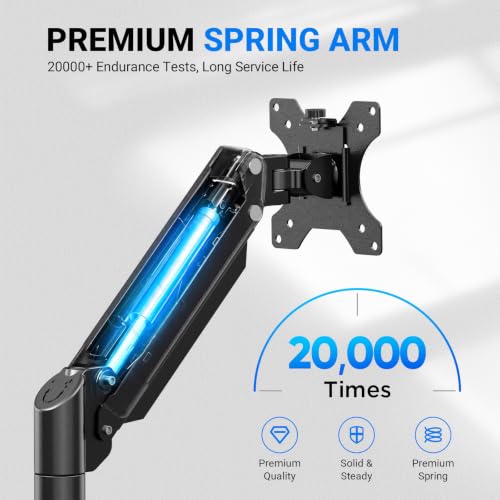GRIFEMA Gas Spring Monitor Mount for 13-32″, Dual Monitor Arm, Easy Install | Full Motion Adjustable 360° Rotate Swivel Tilt, Up to 19.8 Lbs Each, VESA 75/100mm, Monitor Stand for Home Office Gaming Desk - size: Dual Arm