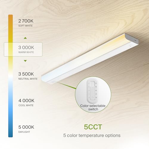 ASD LED Under Cabinet Lighting Hardwired, 32 Inch 16W 2700K-5000K Selectable, 1436LM, CRI90+, Direct Wire Linkable Under Counter Lights for Kitchen, Dimmable Under Cabinet Lights, White, UL Certified - color: 32 Inch White, size: 1 Pack