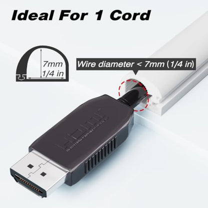 39" Silicone Cord Hider for Wall Mount TV, White Self-Adhesive Cable Hider - size: Regular-39 inch