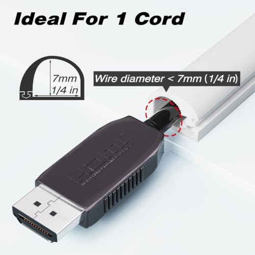 78" Silicone Cord Hider for Wall Mount TV, White Self-Adhesive Cable Hider - size: Regular-78 inch