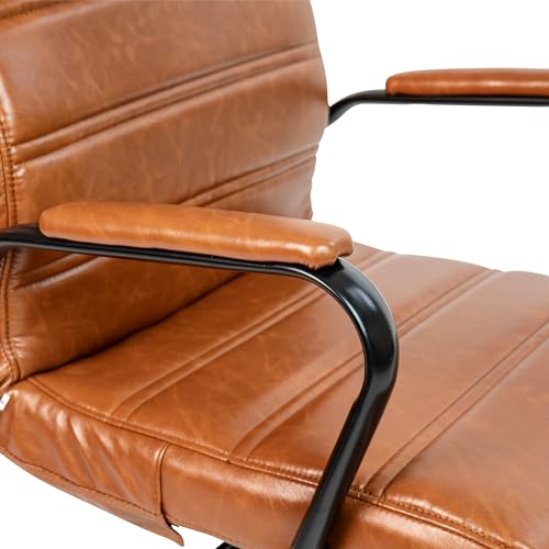 Flash Furniture LeatherSoft Executive Office Chair, Brown/Black | 360° Swivel, Height Adjustable, Commercial Grade - color: Brown Leathersoft/Black Frame