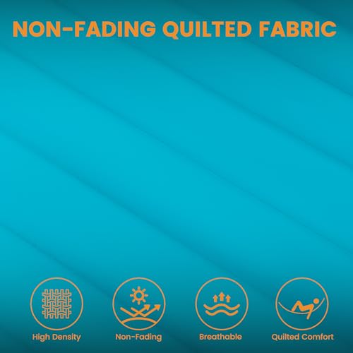Lazy Daze Double Quilted Hammock with Pillow for Outside, Fit 13-15Ft Stand - color: Aqua