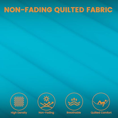 Lazy Daze Double Quilted Hammock with Pillow for Outside, Fit 13-15Ft Stand - color: Aqua