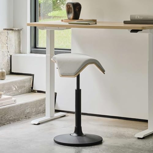 Branch Saddle Stool, Height-Adjustable Active Seat with Ergonomic Design - color: Dove