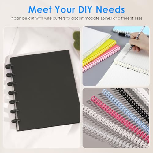 GORGECRAFT 12Pcs Binding Combs Spines 30 Rings Black Plastic Coil Machine Wire Twin Spiral Trimmable Book Binder Adding Pages for Teacher Student Document Notebook File Making 1/2 Inch