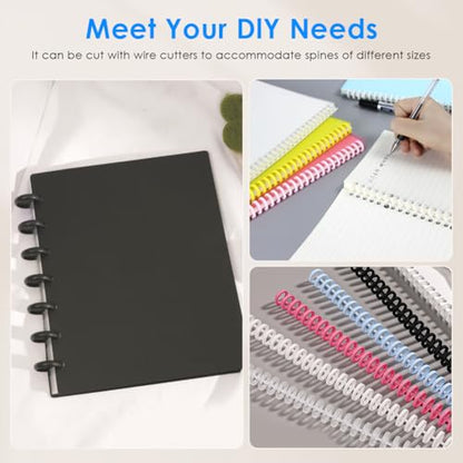 GORGECRAFT 12Pcs Binding Combs Spines 30 Rings Black Plastic Coil Machine Wire Twin Spiral Trimmable Book Binder Adding Pages for Teacher Student Document Notebook File Making 1/2 Inch