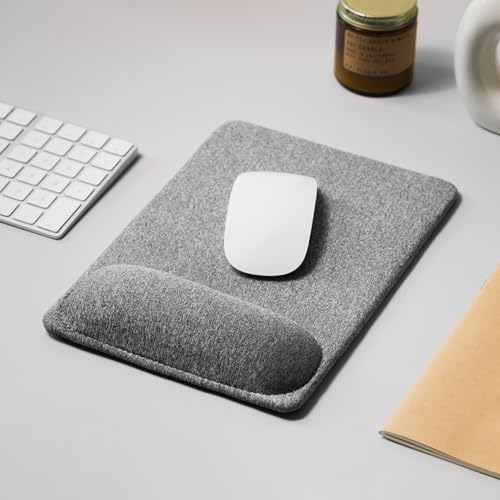 SenseAGE Large Ergonomic Mouse Pad with Wrist Rest Support, Enhanced Comfort & Space, Non-Slip Mouse Mat for Desk, Laptop & Computer, 10.6 x 7.3 inch (Grey) - size: 10.6L x 7.3W inches