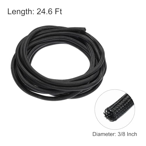 MECCANIXITY Cord Sleeve Cable Organizer 24.6 Ft - 3/8 Inch Wire Cover Protector for USB Cable TV Video Under Desk Wire Management - size: 3/8 Inch x 25 Ft