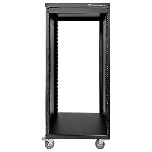 AxcessAbles 22U 19-Inch Rolling IT Server Rack 550LB Heavy Duty Open Frame with Removable Side Panels Large 3-Inch Locking Casters for Servers Networking and Rackmount Gear Includes 5mm and 6mm Screws - color: RK22U