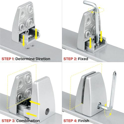 4 Packs Sneeze Guard Clamp Bracket, Sneeze Guard Shield Base for Countertop, Stick On Heavy Duty Aluminum Partition Guard Clip, Panel Support Clamp Stand for Clear Acrylic Desktop Counter Reception - size: Desktopclamp & 4pcs