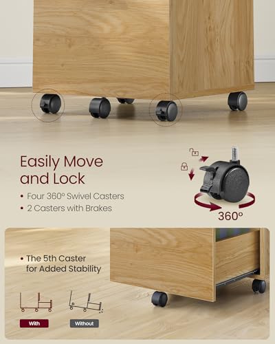 VASAGLE 2-Drawer File Cabinet, Small Rolling Filing Cabinet - color: Straw Yellow, style: Classic