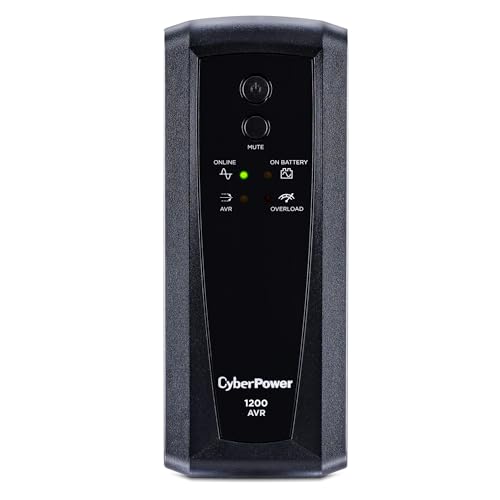 CyberPower CP1200AVR AVR UPS Battery Backup and Surge Protector | 1200VA/720W, 10 Outlets, Mini-Tower, UL Certified - style: CP1200AVR