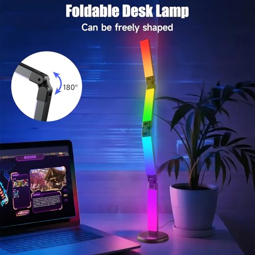 Led Desk Lamp with Atmosphere Lighting, Smart RGB LED Desk Lamp
