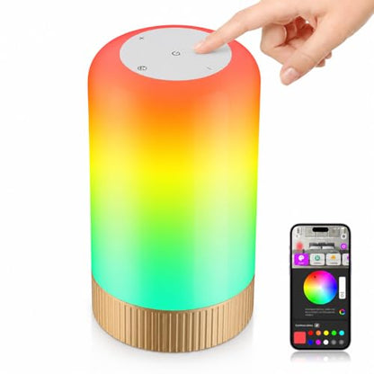 RGBICWW Smart Table Lamp, Touch Bedside Lamp LED Desk Lamp with App Control - color: Gold