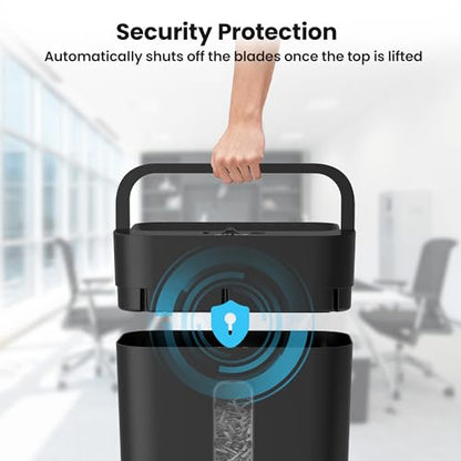 6-Sheet Shredder for Home Office, 3.43 Gallon Cross Cut Shredder, P-4 High Security Paper Shredders for Credit Card Staple Clip, Portable Handle Design - size: 6-sheet