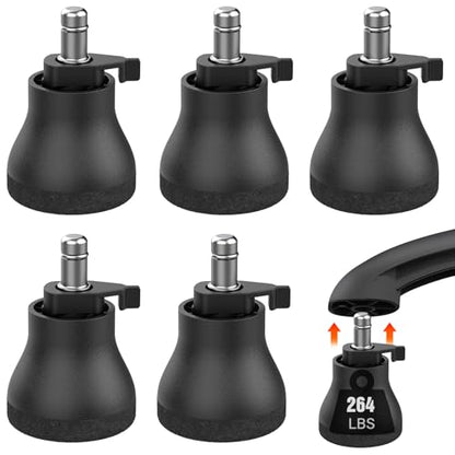 Bell Glides Replacement Office Chair, Caster Wheels Stopper Chair Feet with Separate Self Adhesive Felt Pads, Wheel for Carpet (Advanced Fixed feet-5PCS) - style: Advanced fixed feet-5PCS