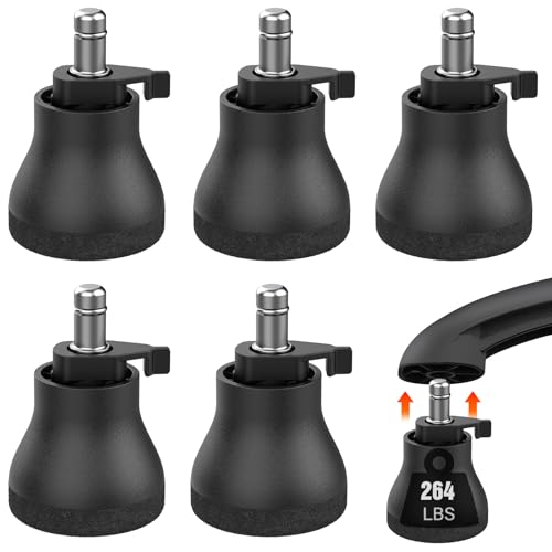 Bell Glides Replacement Office Chair, Caster Wheels Stopper Chair Feet with Separate Self Adhesive Felt Pads, Wheel for Carpet (Advanced Fixed feet-5PCS) - style: Advanced fixed feet-5PCS