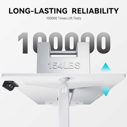 55 x 24 Inch Electric Standing Desk, 3 Memory Presets, White - color: White, size: 55*24