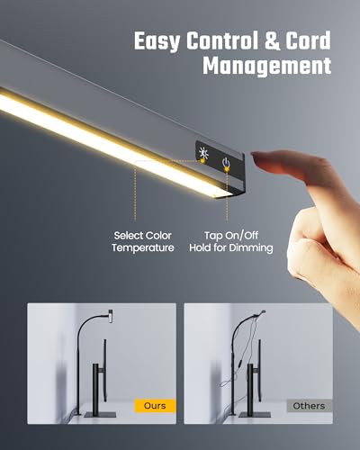 SUPERDANNY LED Desk Lamp for Office Home, Eye-Caring Desk Light with Adjustable Gooseneck, 12W Touch Control Dimmable Brightness, Architect Clamp Lamp with USB Adapter, Grey | Grey, Touch Control Dimmable Brightness, 3000K-6000K, 360° Adjustable Gooseneck