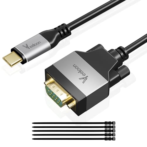 USB C to Serial Adapter (FTDI Chipset), 15 FT USB C to RS232 Male DB9 Pin Converter Serial Cable with Cable Ties for Windows 11, 10, 8.1, 8, 7, Vista, XP, 2000, Linux and Mac OS X, macOS - size: 15FT, style: USB C to DB9Pin Male