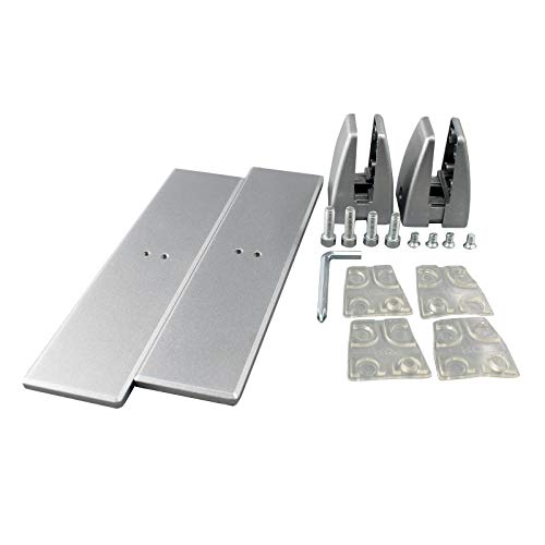 Sneeze Guard Clamp Bracket 4 Pcs Shield Base for Countertops, Heavy Duty Aluminum Partition Stand for Clear Acrylic Desktop Reception - color: Table-side-4pcs