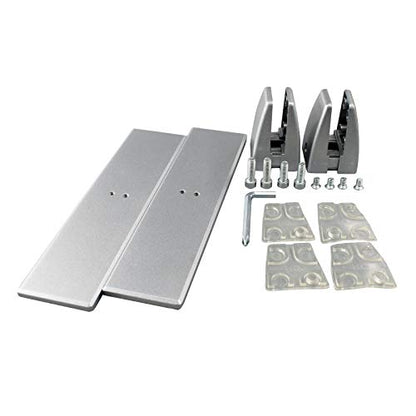 Sneeze Guard Clamp Bracket 4 Pcs Shield Base for Countertops, Heavy Duty Aluminum Partition Stand for Clear Acrylic Desktop Reception - color: Table-side-4pcs